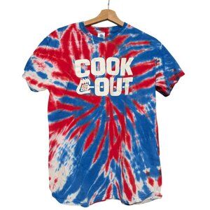 Cook Out Hamburgers Fast Food Tie Dye Tee Shirt Womens Size M